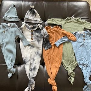 SOLD - NB newborn knot gown bundle x 5